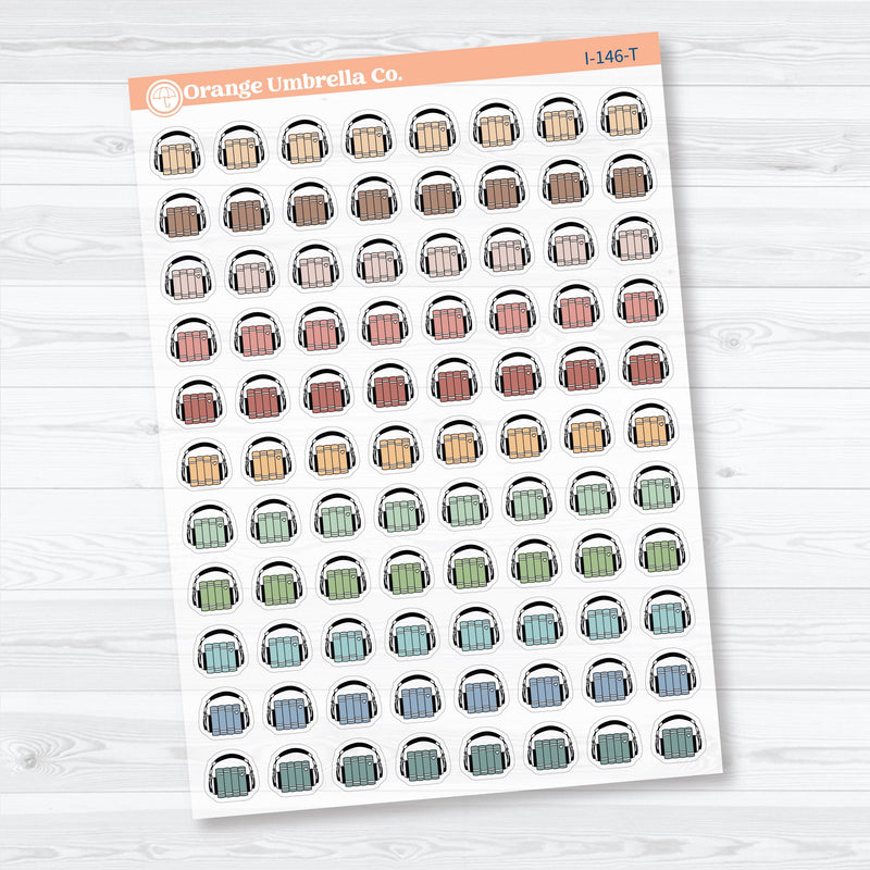Audiobook Icon Planner Stickers | Clear Matte | I-146-CM