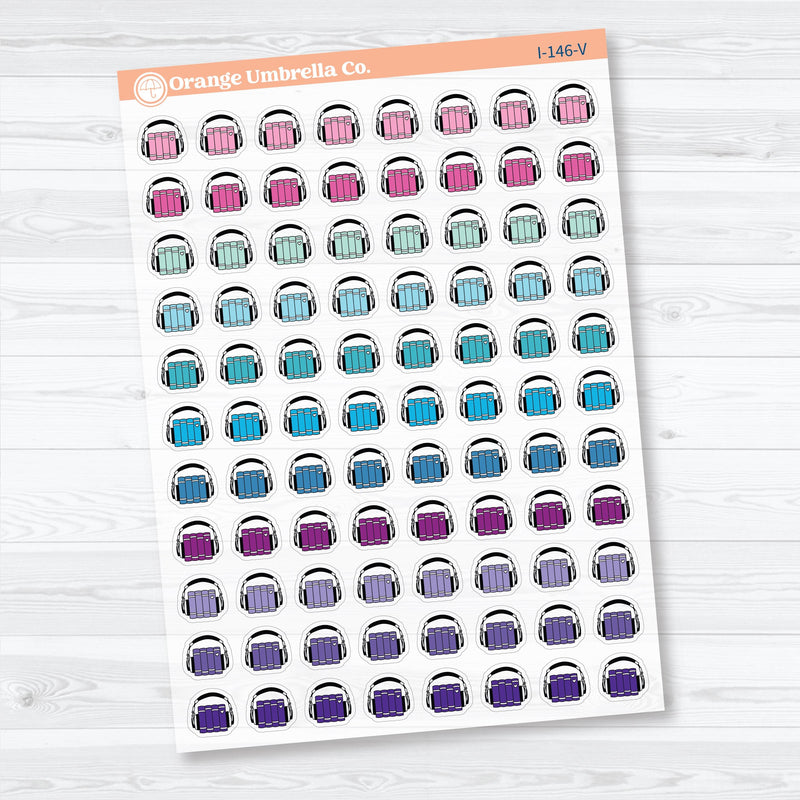 Audiobook Icon Planner Stickers | Clear Matte | I-146-CM