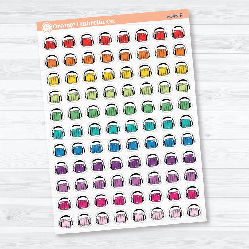 Audiobook Icon Planner Stickers | Clear Matte | I-146-CM