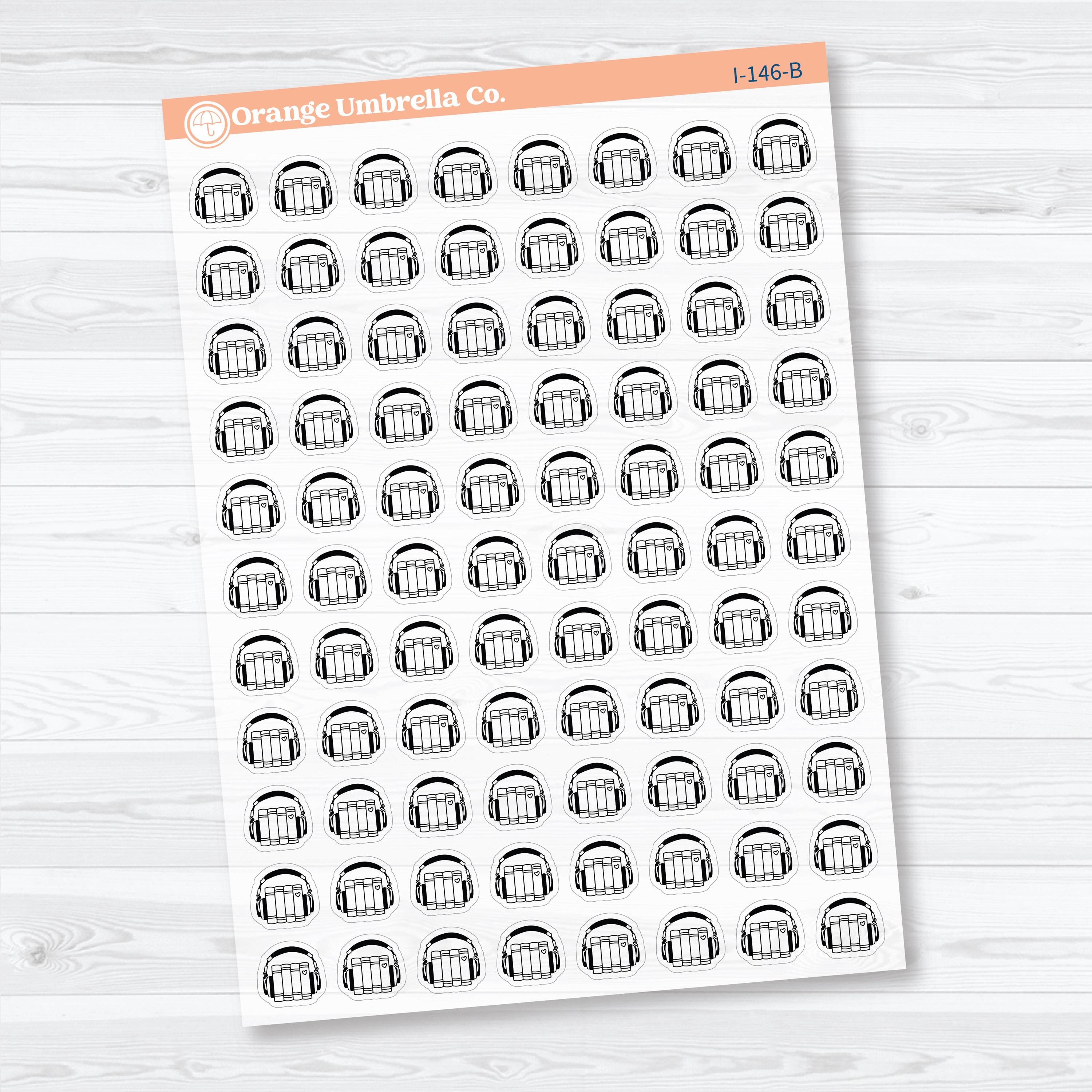 Audiobook Icon Planner Stickers | Clear Matte | I-146-CM