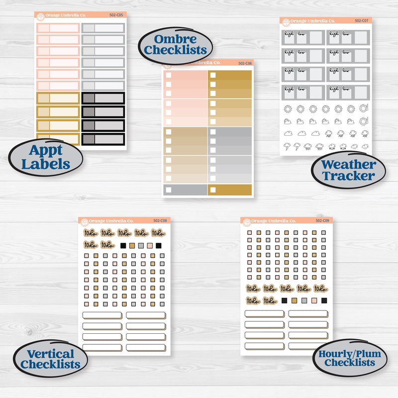 New Year’s Day Kit | Weekly Add-On Labels Planner Kit Stickers | All That Glitters | KIT-502-C