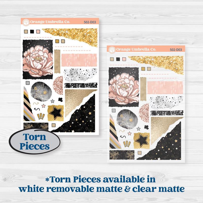New Year’s Day Kit | Journaling or Scrapbooking Kit | Creative Junk Journal Planner Stickers | All That Glitters | KIT-502-D