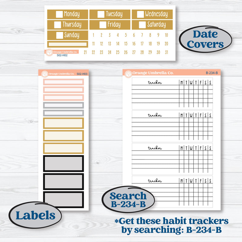 New Year’s Day Kit | Plum Vertical Priorities 7x9 Planner Kit Stickers | All That Glitters | KIT-502-H