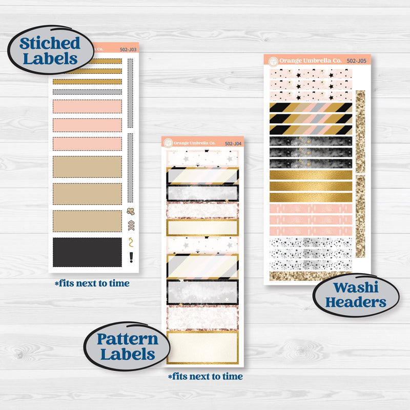 New Year’s Day Kit | A5 Daily Duo Planner Kit Stickers | All That Glitters | KIT-502-J