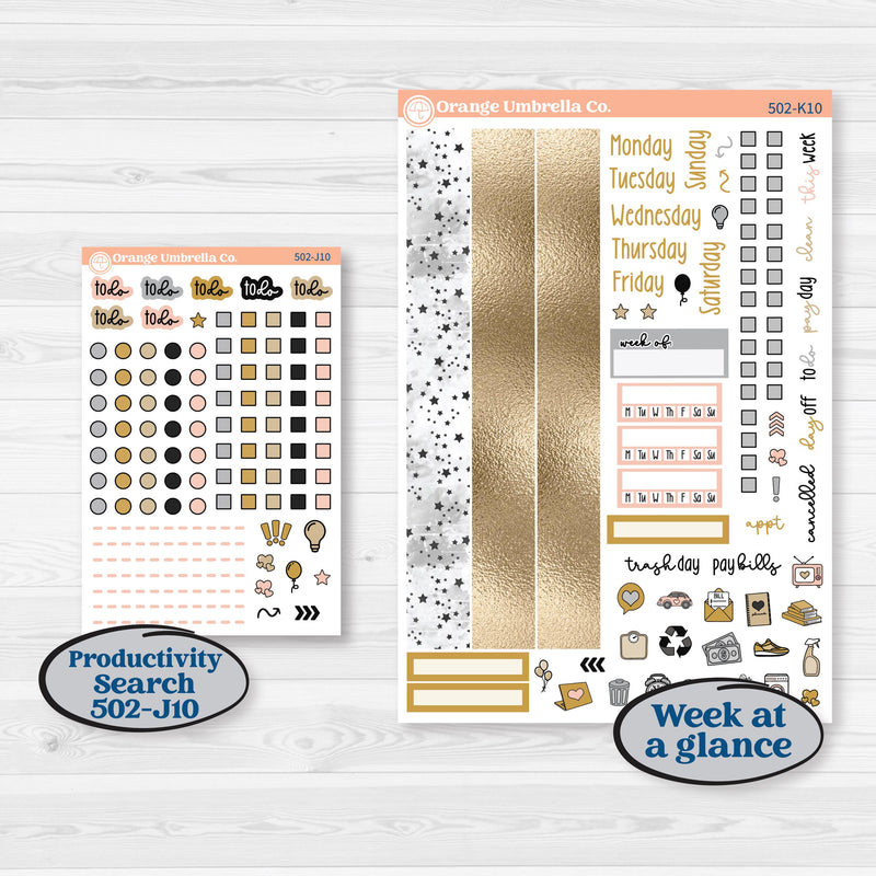 New Year’s Day Kit | 7x9 Erin Condren Daily Duo Planner Kit Stickers | All That Glitters | KIT-502-K
