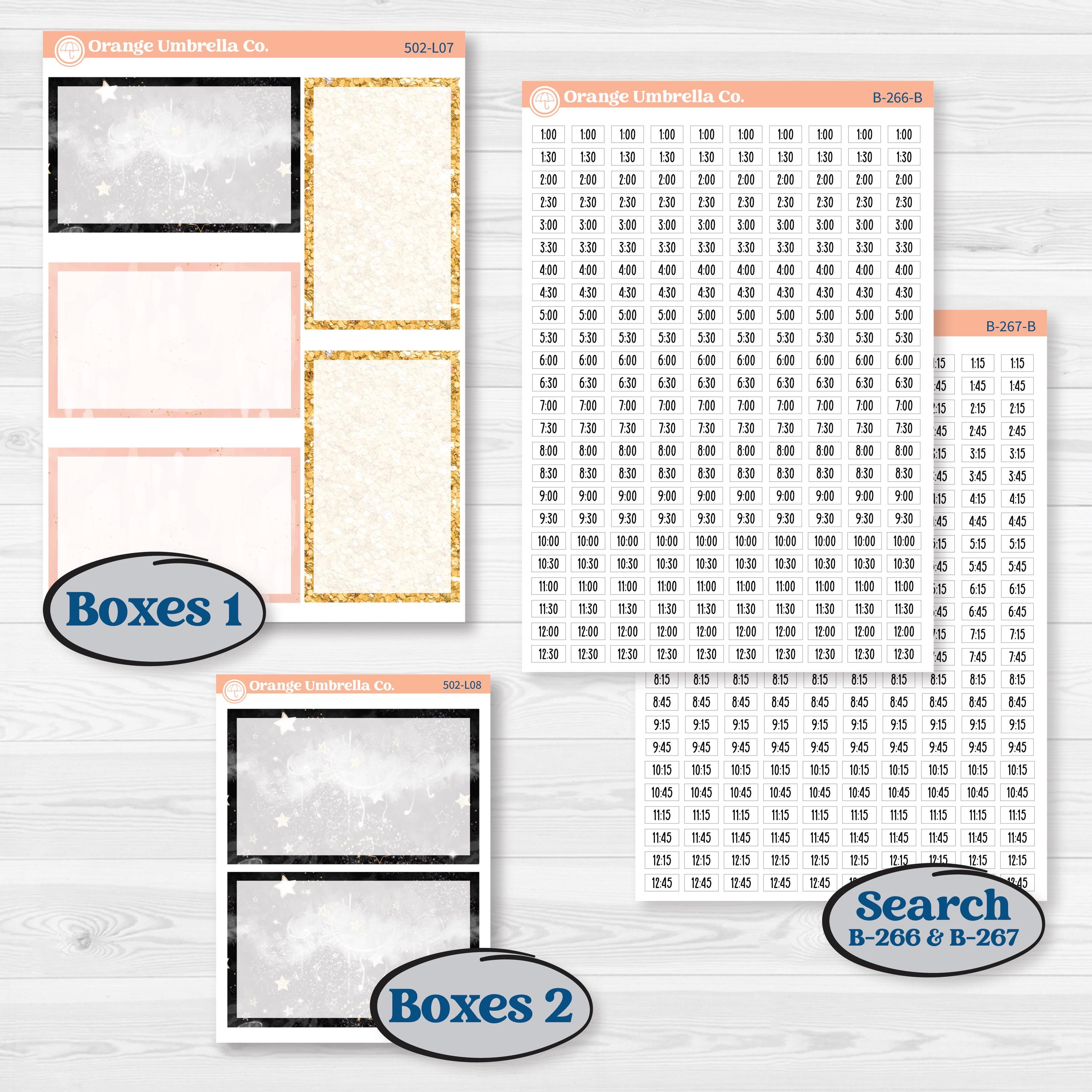 New Year’s Day Kit | 7x9 Plum Daily Planner Kit Stickers | All That Glitters | KIT-502-L