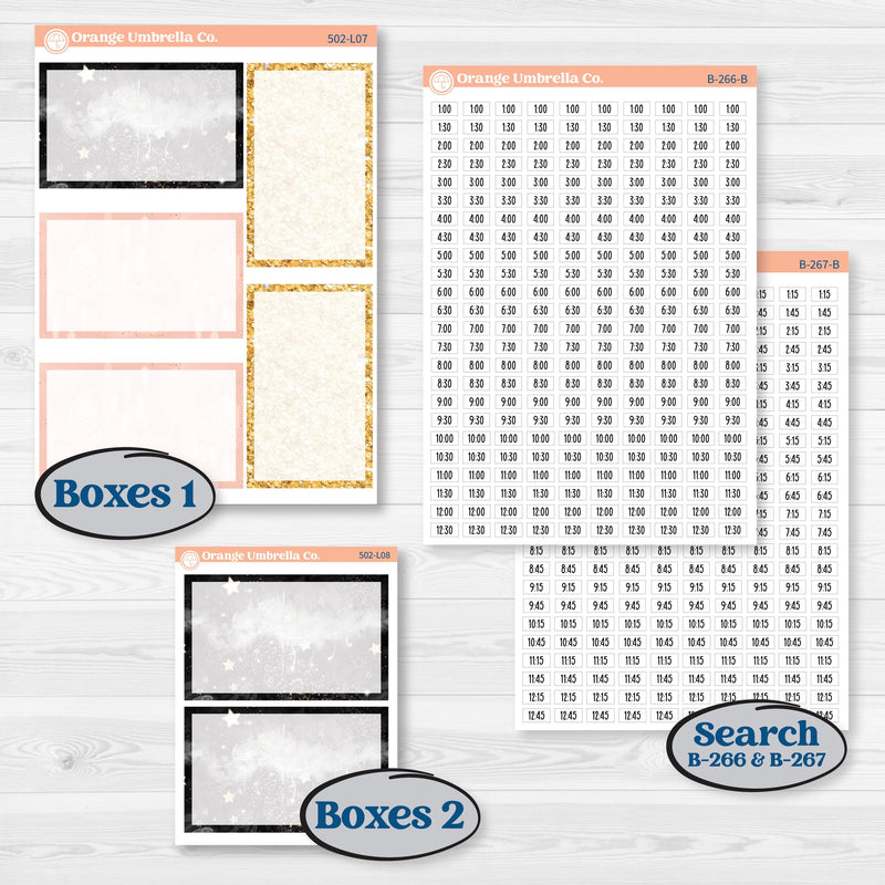 New Year’s Day Kit | 7x9 Plum Daily Planner Kit Stickers | All That Glitters | KIT-502-L