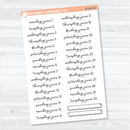 2026 Dates of the Month Planner Stickers | F18 Script | January–June | B-824–829-B