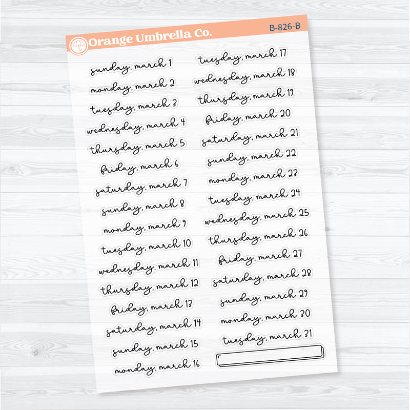 2026 Dates of the Month | F18 Script | Jan–June | B-824–829-BCM