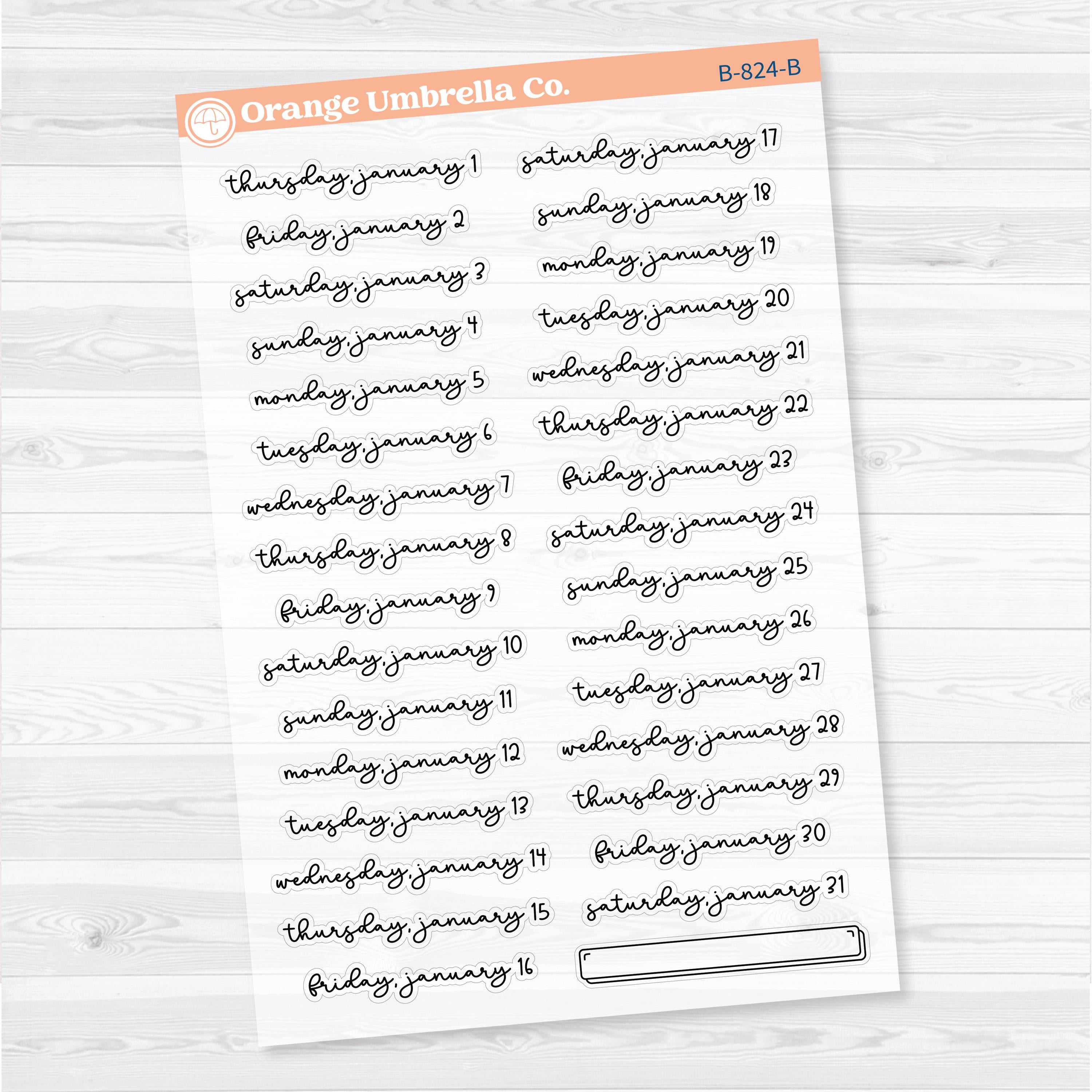 2026 Dates of the Month | F18 Script | Jan–June | B-824–829-BCM
