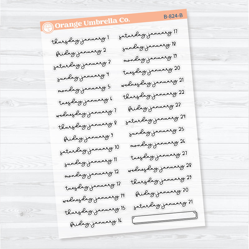 2026 Dates of the Month | F18 Script | Jan–June | B-824–829-BCM