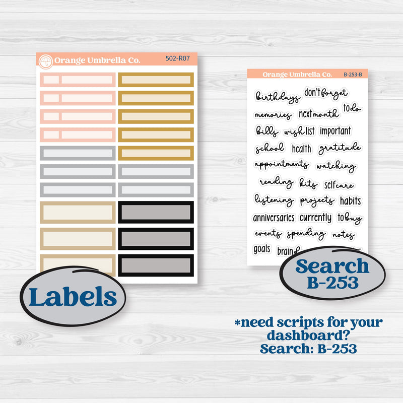 New Year’s Day Kit | 8.5x11 Plum Monthly & Dashboard Planner Kit Stickers | All That Glitters | KIT-502-R