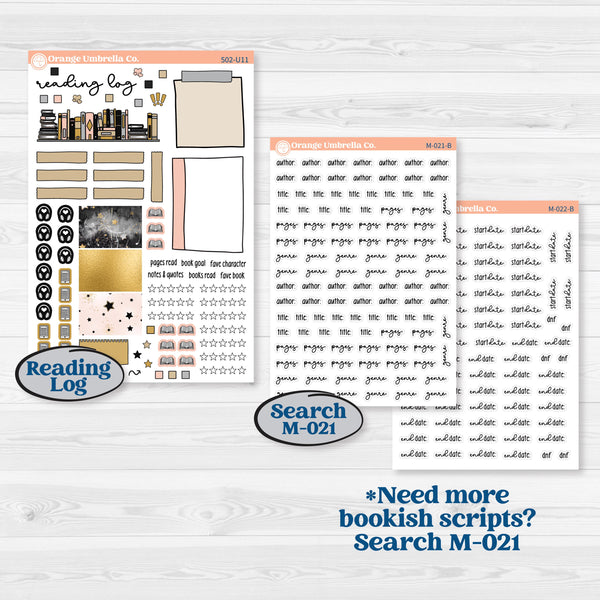 New Year’s Day Kit | A5 or 7x9 Create Your Own Monthly or Dashboard | Monthly & Reading Log Sticker Kit | All That Glitters | KIT-502-U