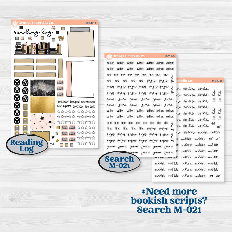 New Year’s Day Kit | A5 or 7x9 Create Your Own Monthly or Dashboard | Monthly & Reading Log Sticker Kit | All That Glitters | KIT-502-U