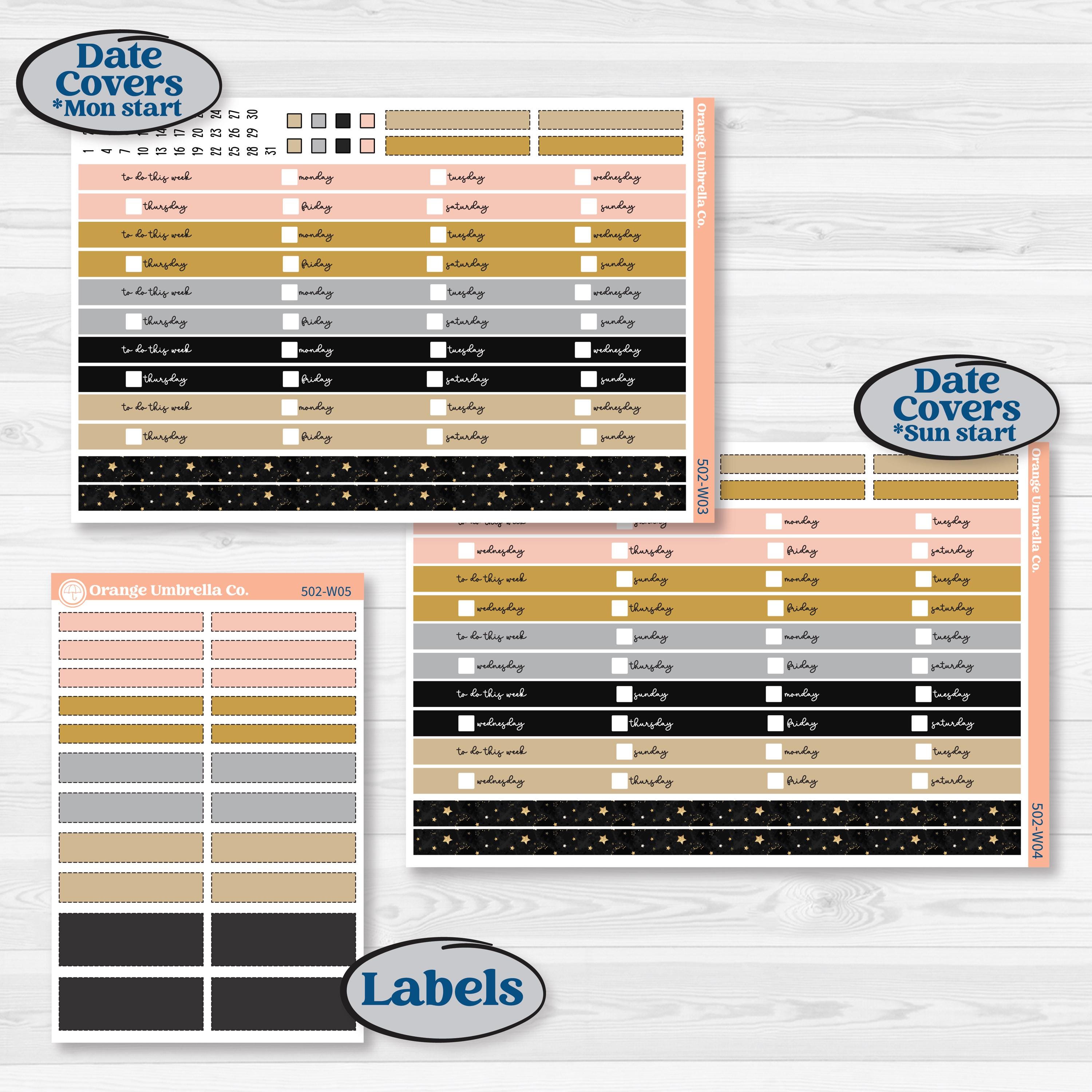 New Year’s Day Kit | Laurel Denise Scout Large Planner Kit Stickers | All That Glitters | KIT-502-W