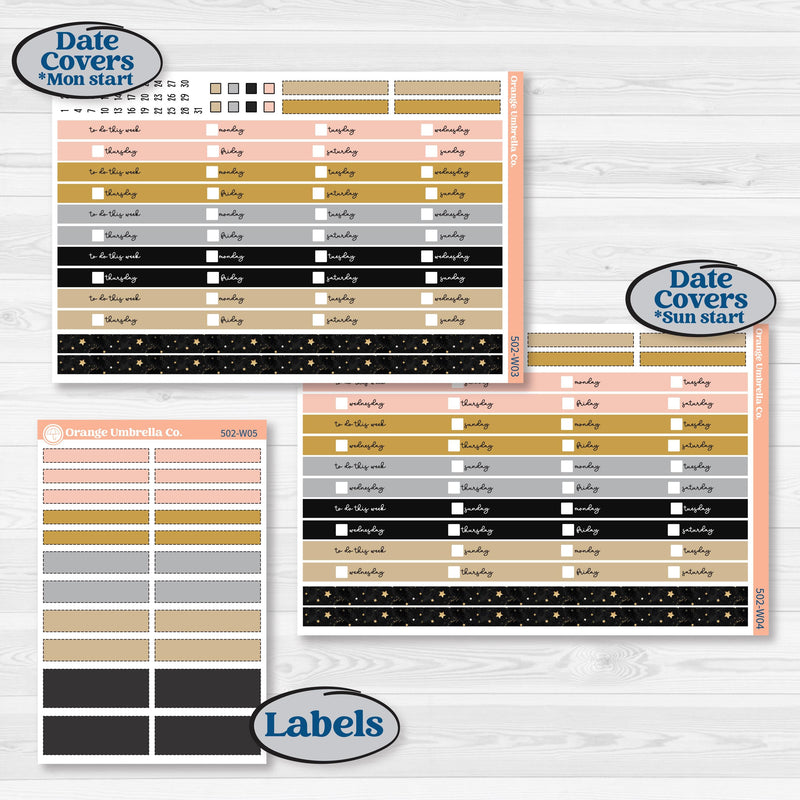 New Year’s Day Kit | Laurel Denise Scout Large Planner Kit Stickers | All That Glitters | KIT-502-W