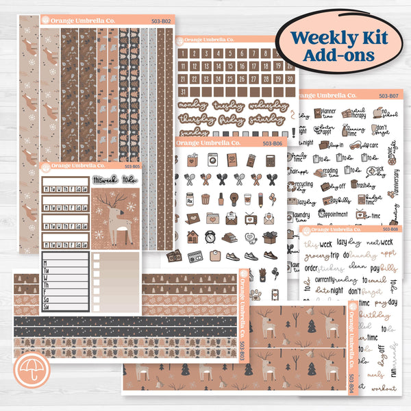 Neutral Woodland Kit | Weekly Add-On Planner Kit Stickers | Whispers of Hope | KIT-503-B