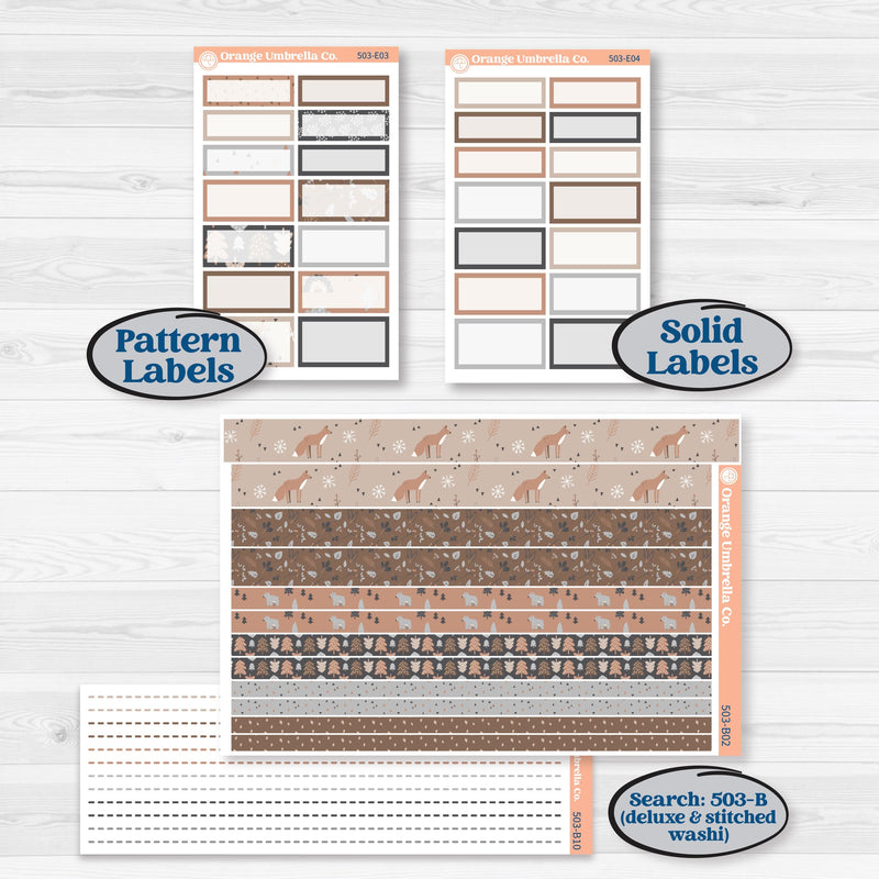 Neutral Woodland Kit | Hobonichi Cousin Weekly & Daily Planner Kit Stickers | Whispers of Hope | KIT-503-E