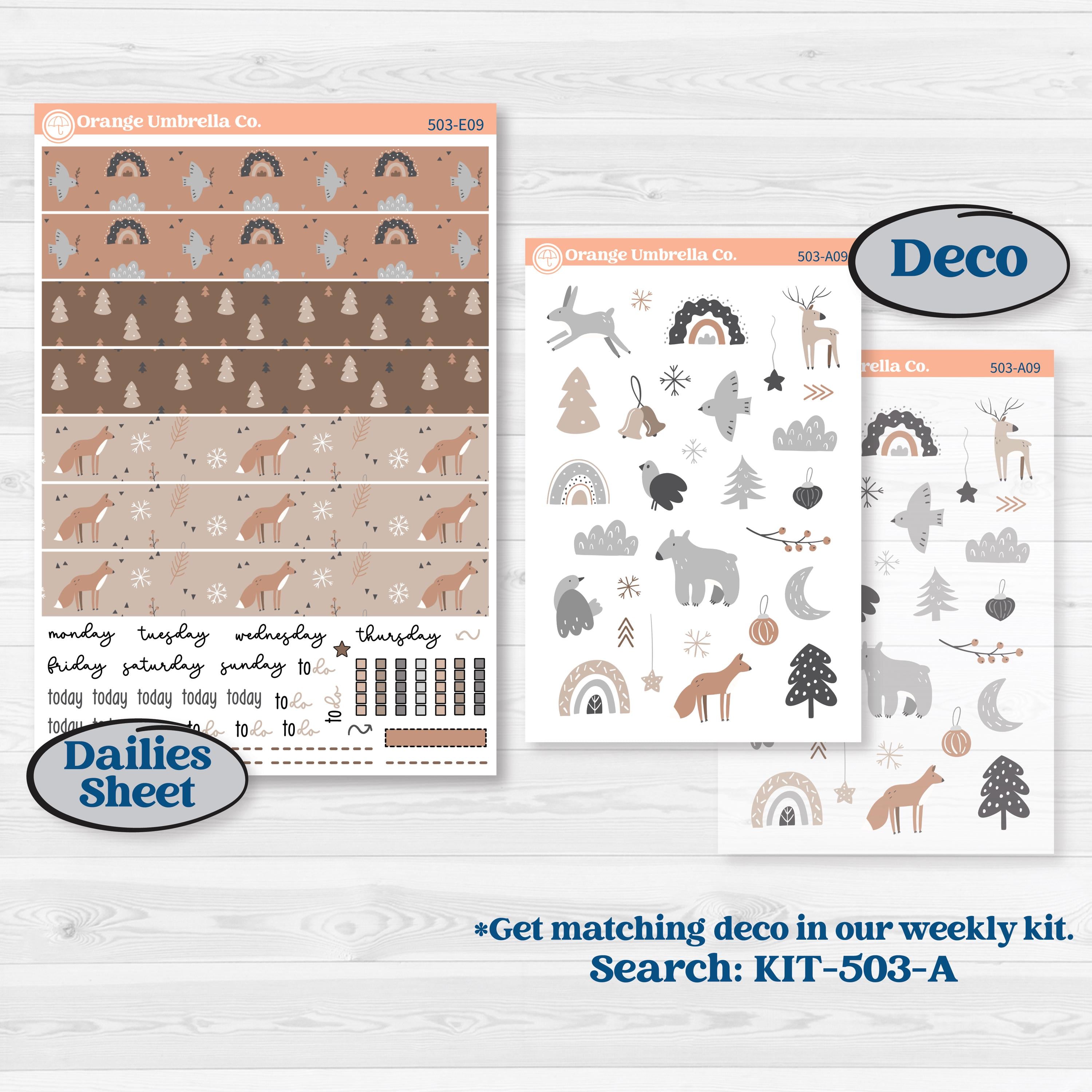 Neutral Woodland Kit | Hobonichi Cousin Weekly & Daily Planner Kit Stickers | Whispers of Hope | KIT-503-E