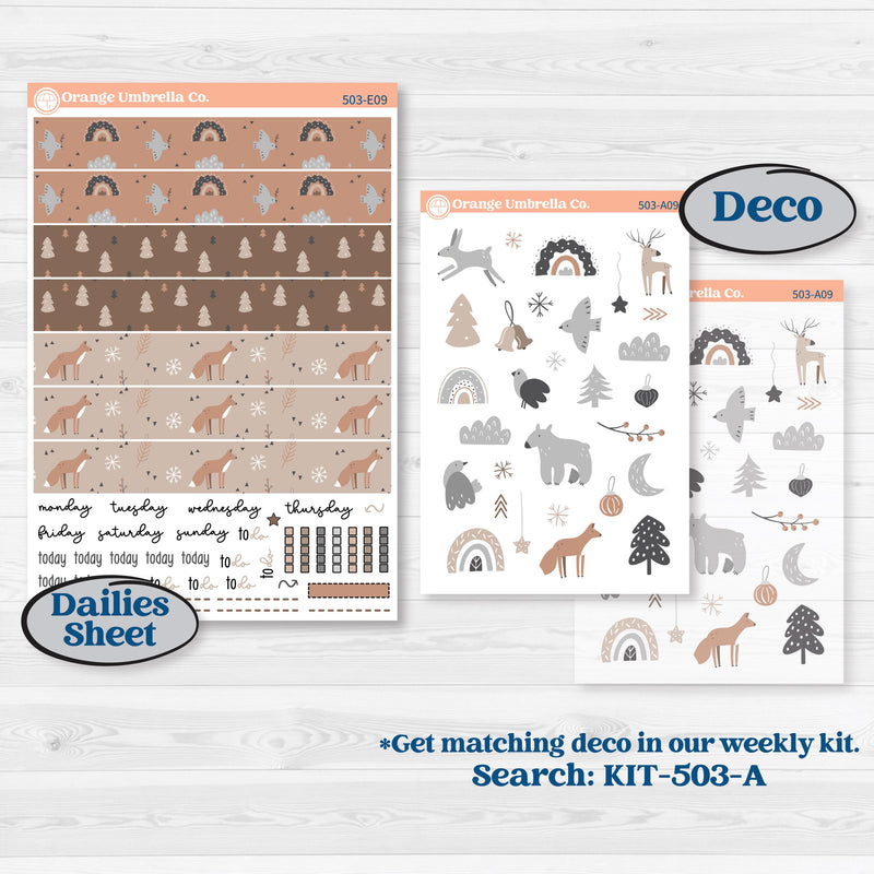 Neutral Woodland Kit | Hobonichi Cousin Weekly & Daily Planner Kit Stickers | Whispers of Hope | KIT-503-E