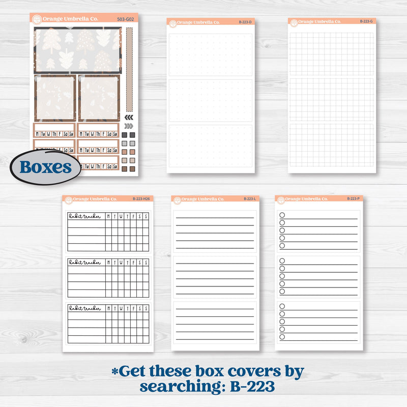 Neutral Woodland Kit | Erin Condren Weekly Dashboard Planner Kit Stickers | Whispers of Hope | KIT-503-G