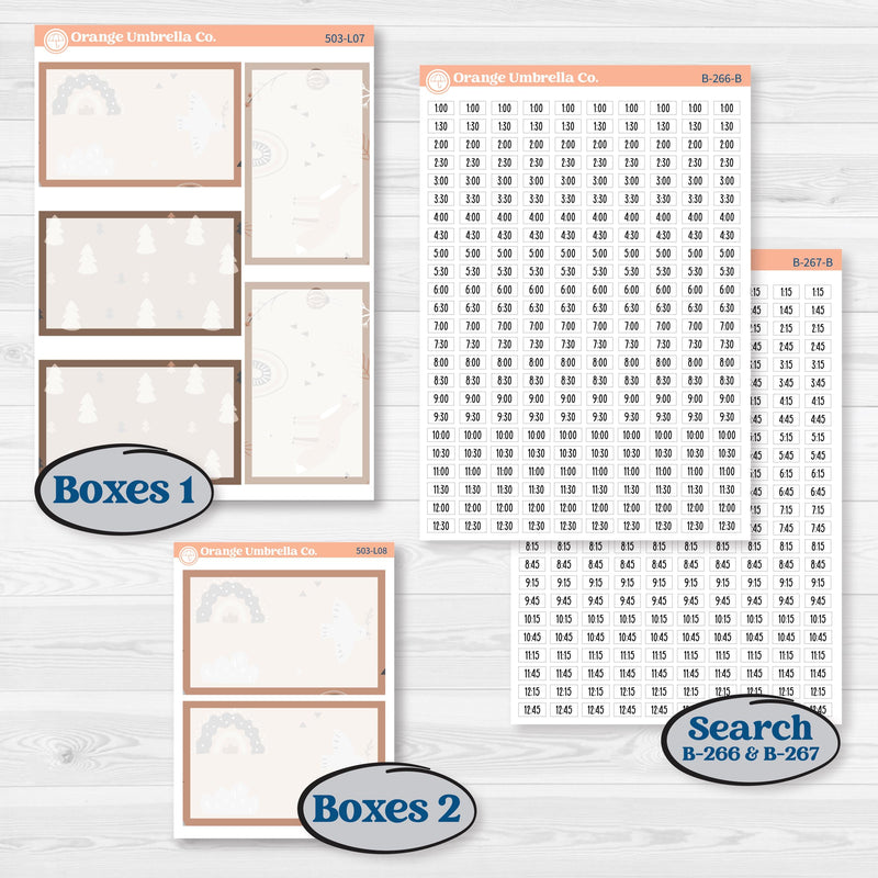 Neutral Woodland Kit | 7x9 Plum Daily Planner Kit Stickers | Whispers of Hope | KIT-503-L