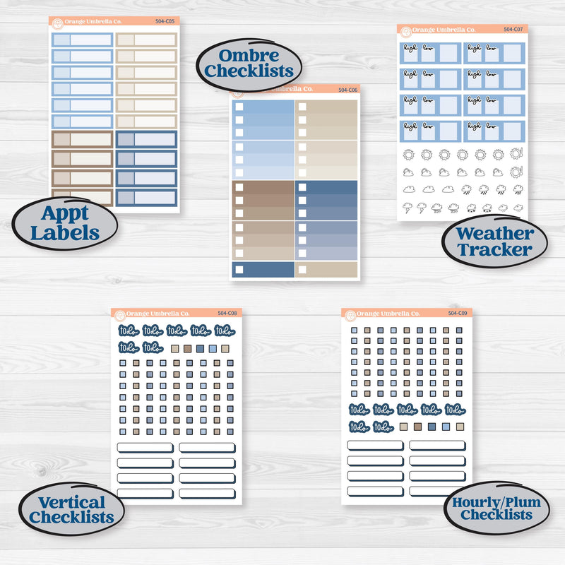 Nostalgic Frosty Winter Kit | Weekly Add-On Labels Planner Kit Stickers | Frosted Windowpanes | KIT-504-C