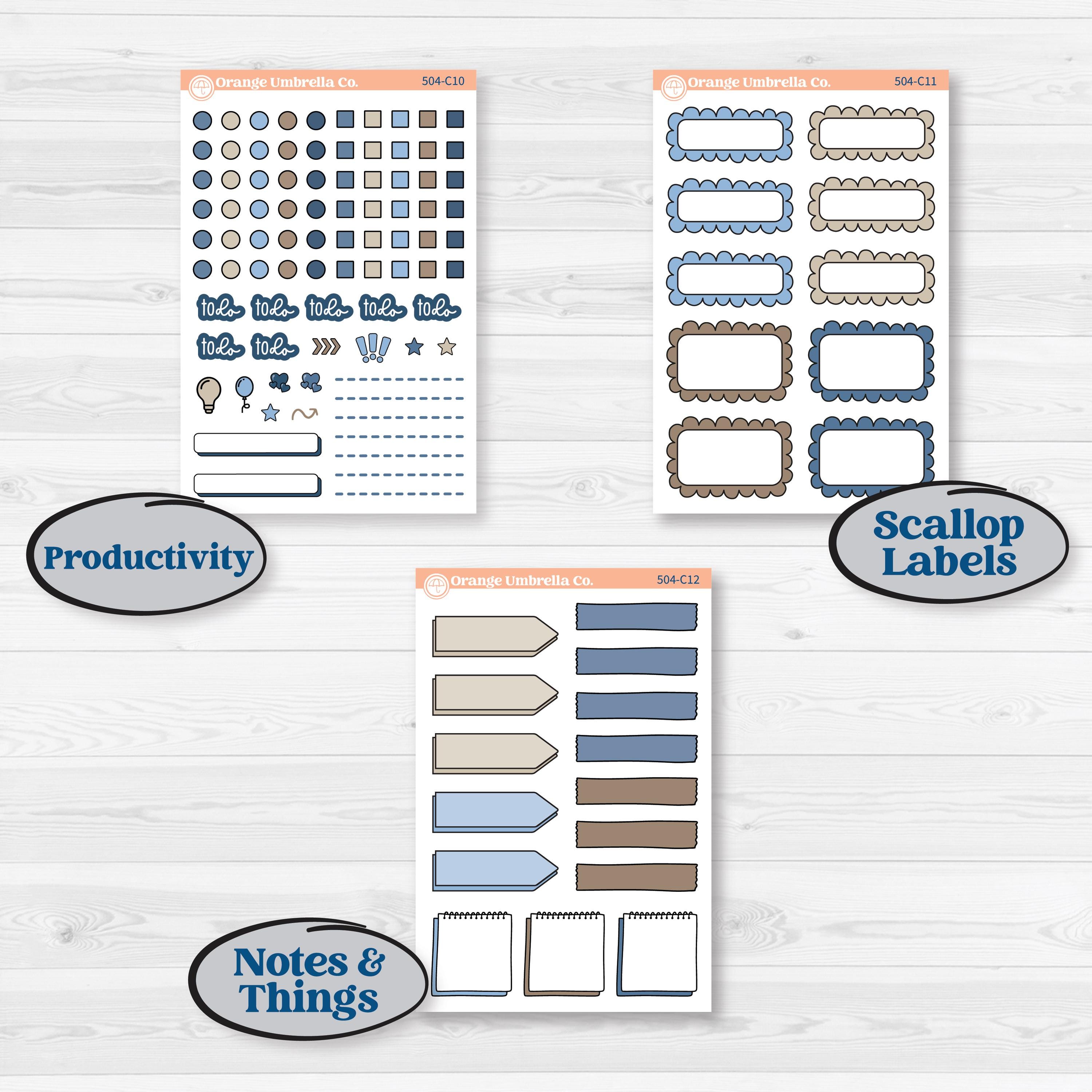 Nostalgic Frosty Winter Kit | Weekly Add-On Labels Planner Kit Stickers | Frosted Windowpanes | KIT-504-C