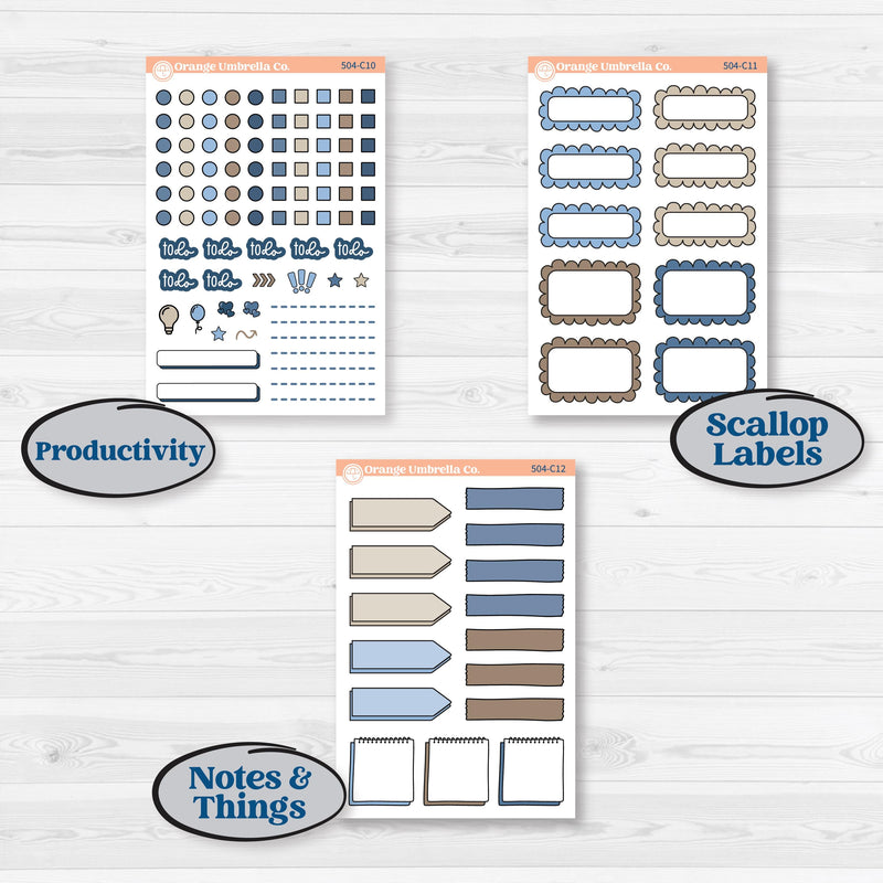Nostalgic Frosty Winter Kit | Weekly Add-On Labels Planner Kit Stickers | Frosted Windowpanes | KIT-504-C