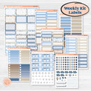 Nostalgic Frosty Winter Kit | Weekly Add-On Labels Planner Kit Stickers | Frosted Windowpanes | KIT-504-C