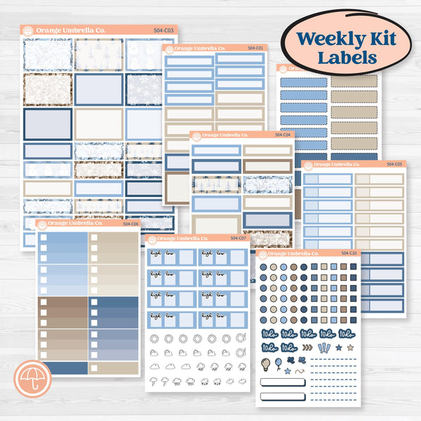 Nostalgic Frosty Winter Kit | Weekly Add-On Labels Planner Kit Stickers | Frosted Windowpanes | KIT-504-C