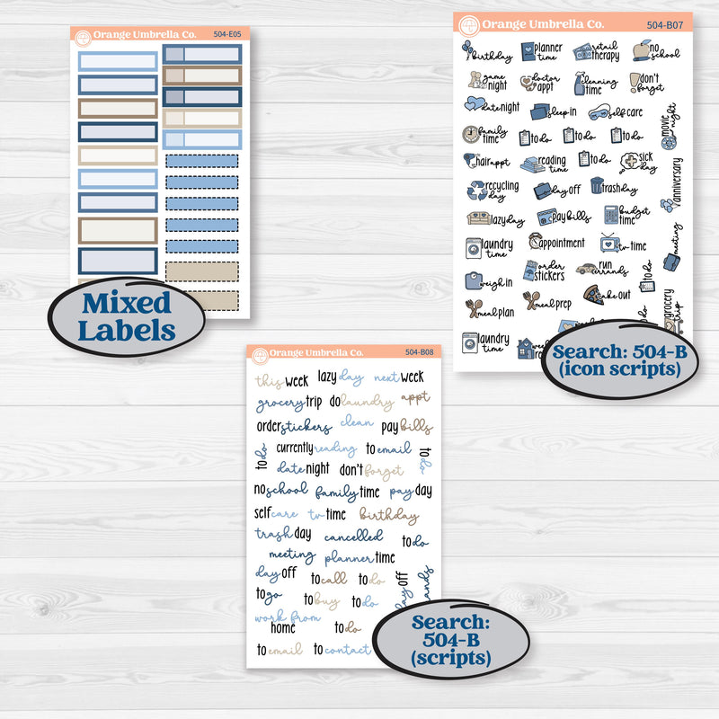 Nostalgic Frosty Winter Kit | Hobonichi Cousin Weekly & Daily Planner Kit Stickers | Frosted Windowpanes | KIT-504-E
