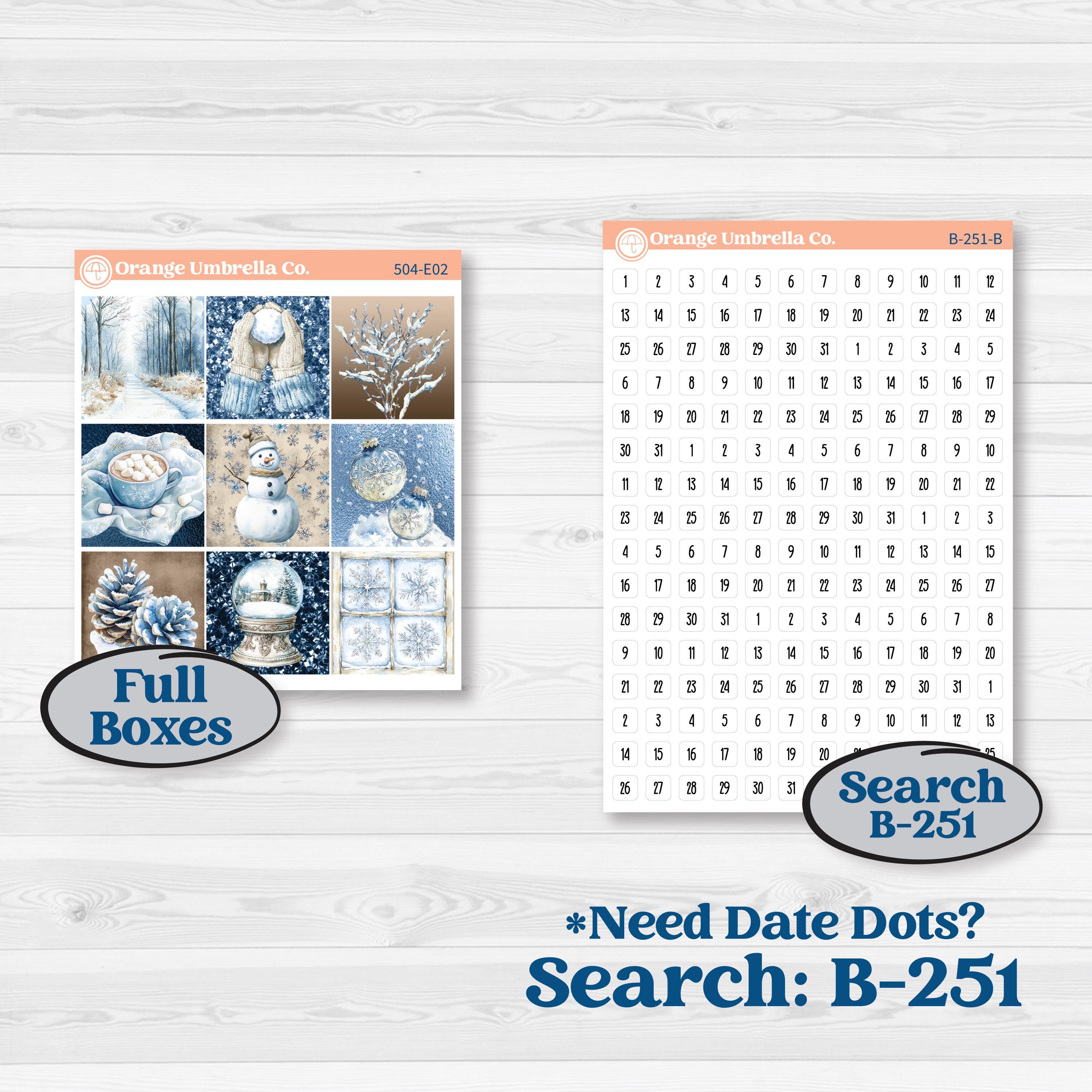 Nostalgic Frosty Winter Kit | Hobonichi Cousin Weekly & Daily Planner Kit Stickers | Frosted Windowpanes | KIT-504-E