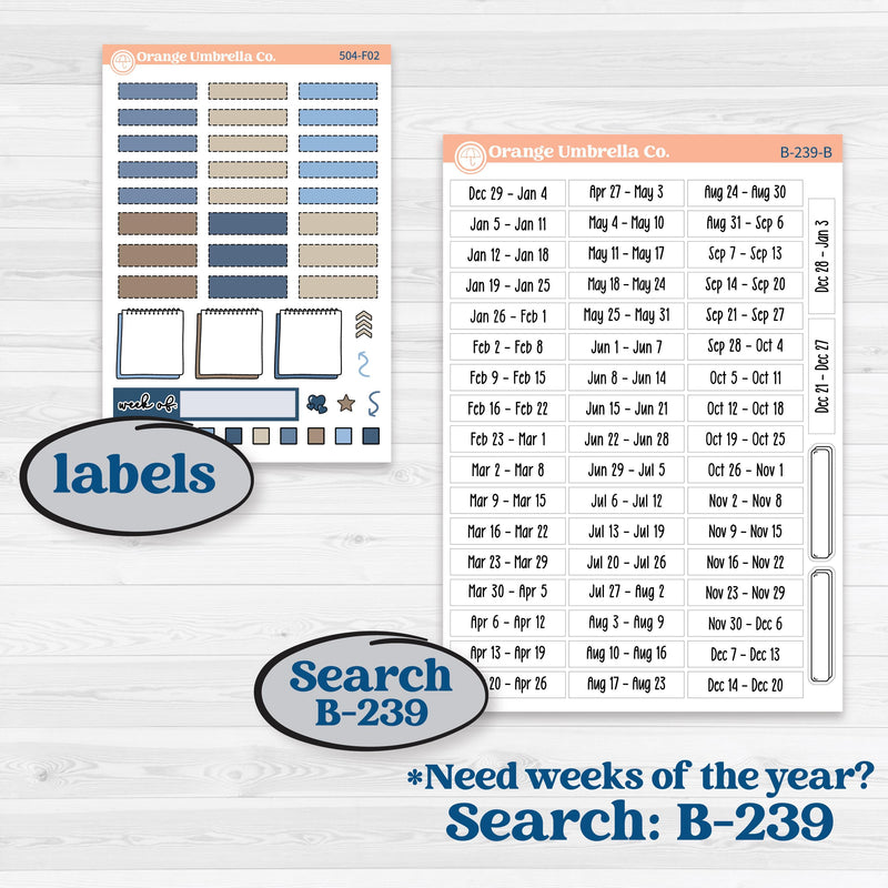 Nostalgic Frosty Winter Kit | Hobonichi Weeks Weekly Planner Kit Stickers | Frosted Windowpanes | KIT-504-F