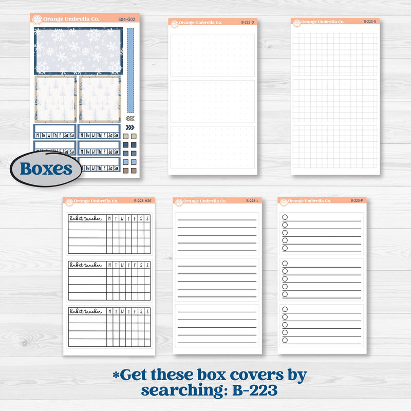 Nostalgic Frosty Winter Kit | Erin Condren Weekly Dashboard Planner Kit Stickers | Frosted Windowpanes | KIT-504-G