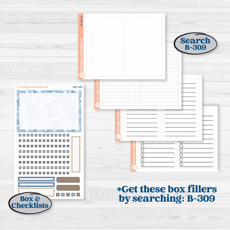Nostalgic Frosty Winter Kit | A5 Daily Duo Planner Kit Stickers | Frosted Windowpanes | KIT-504-J