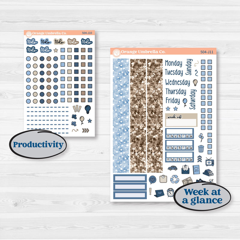 Nostalgic Frosty Winter Kit | A5 Daily Duo Planner Kit Stickers | Frosted Windowpanes | KIT-504-J