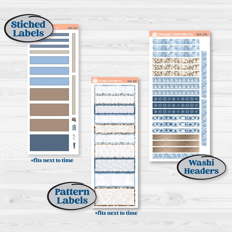 Nostalgic Frosty Winter Kit | A5 Daily Duo Planner Kit Stickers | Frosted Windowpanes | KIT-504-J