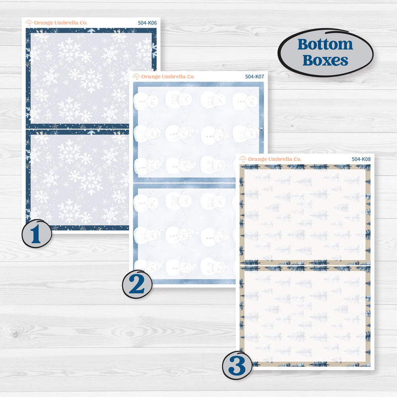 Nostalgic Frosty Winter Kit | 7x9 Erin Condren Daily Duo Planner Kit Stickers | Frosted Windowpanes | KIT-504-K