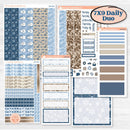 Nostalgic Frosty Winter Kit | 7x9 Erin Condren Daily Duo Planner Kit Stickers | Frosted Windowpanes | KIT-504-K