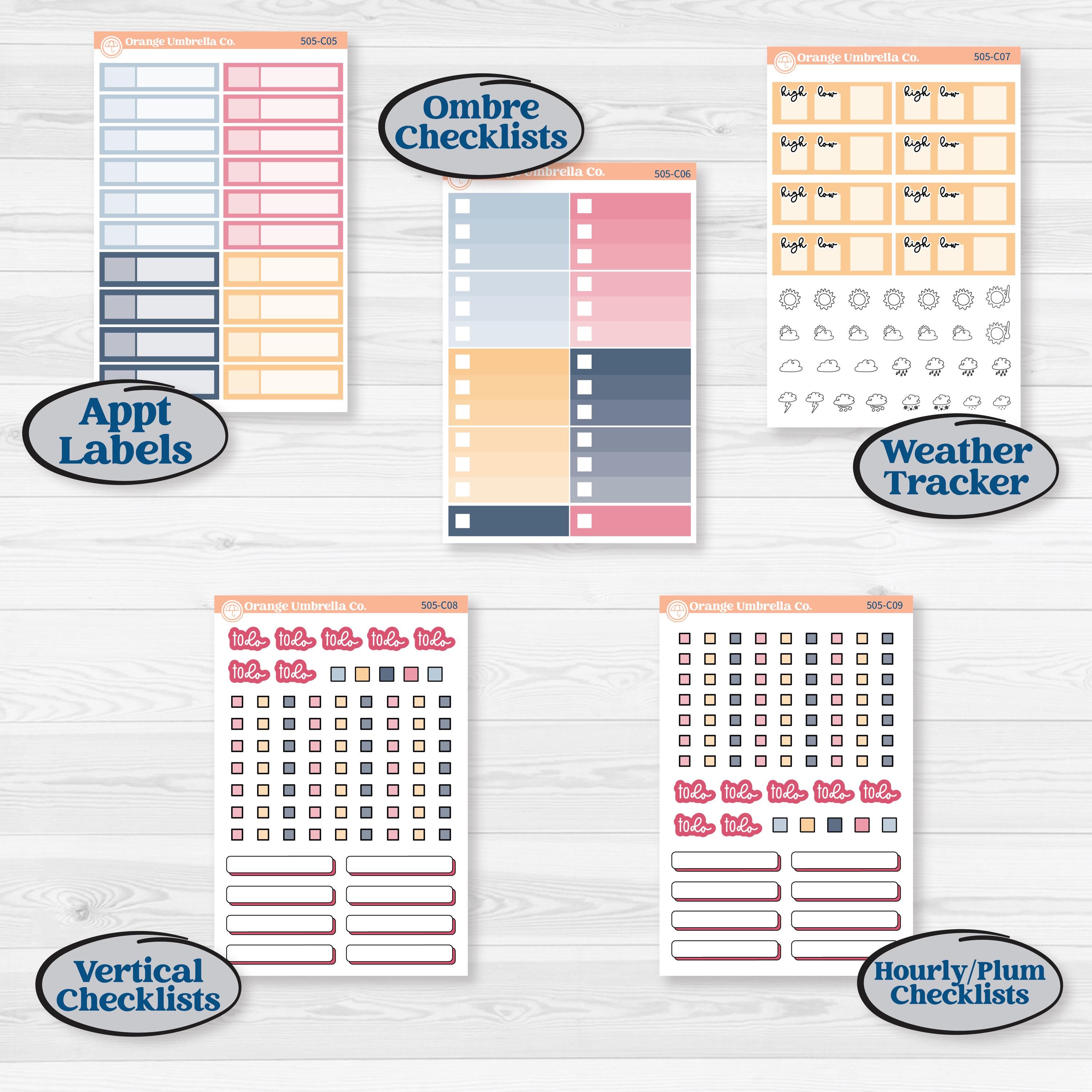 Cheerful Floral Kit | Weekly Add-On Labels Planner Kit Stickers | Beatriz | KIT-505-C
