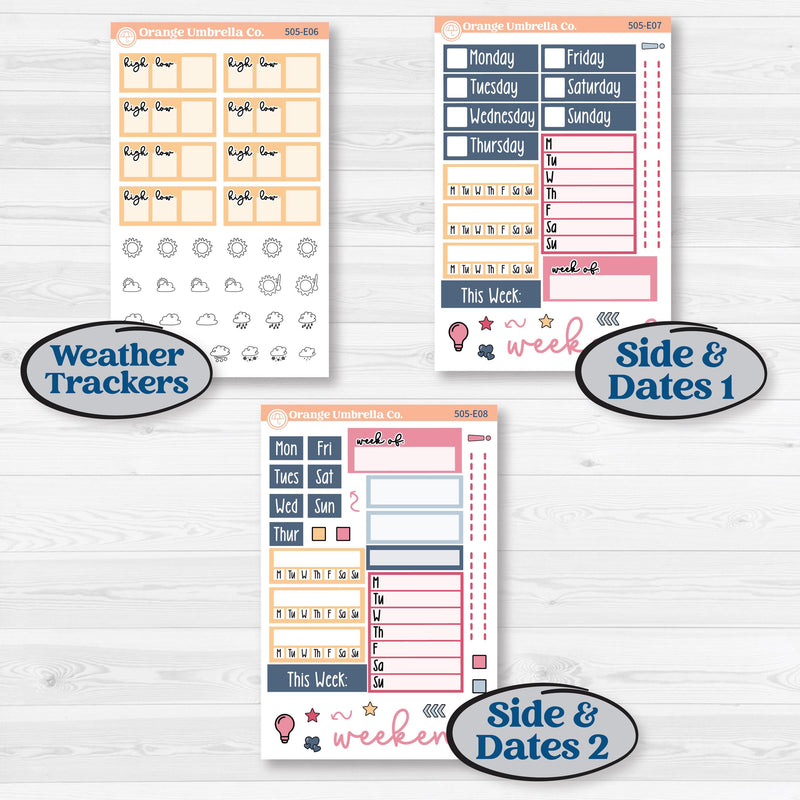 Cheerful Floral Kit | Hobonichi Cousin Weekly & Daily Planner Kit Stickers | Beatriz | KIT-505-E