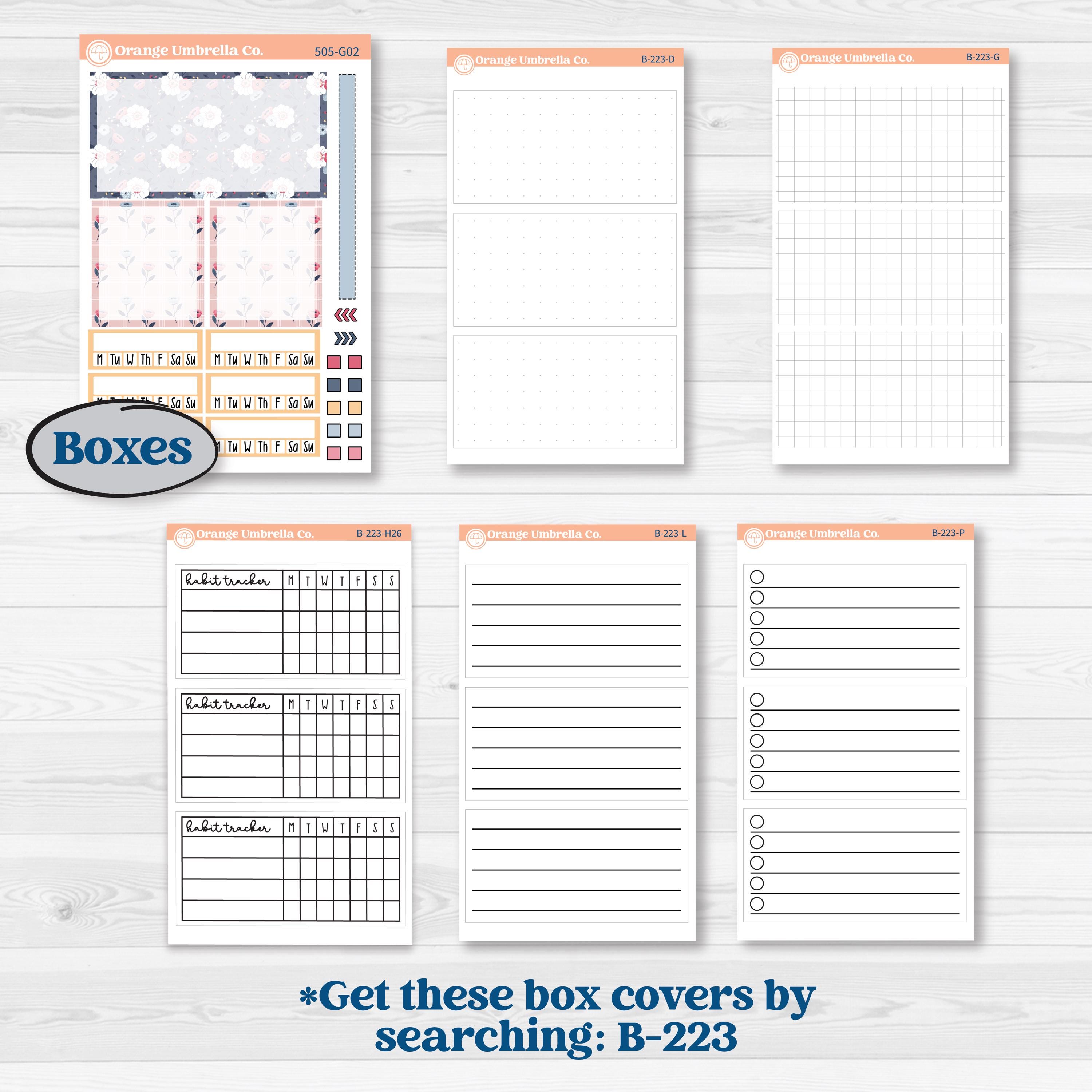 Cheerful Floral Kit | Erin Condren Weekly Dashboard Planner Kit Stickers | Beatriz | KIT-505-G