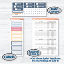 Cheerful Floral Kit | Plum Vertical Priorities 7x9 Planner Kit Stickers | Beatriz | KIT-505-H