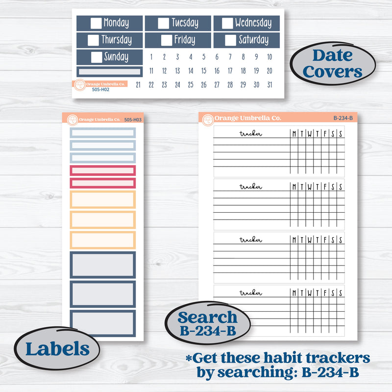 Cheerful Floral Kit | Plum Vertical Priorities 7x9 Planner Kit Stickers | Beatriz | KIT-505-H