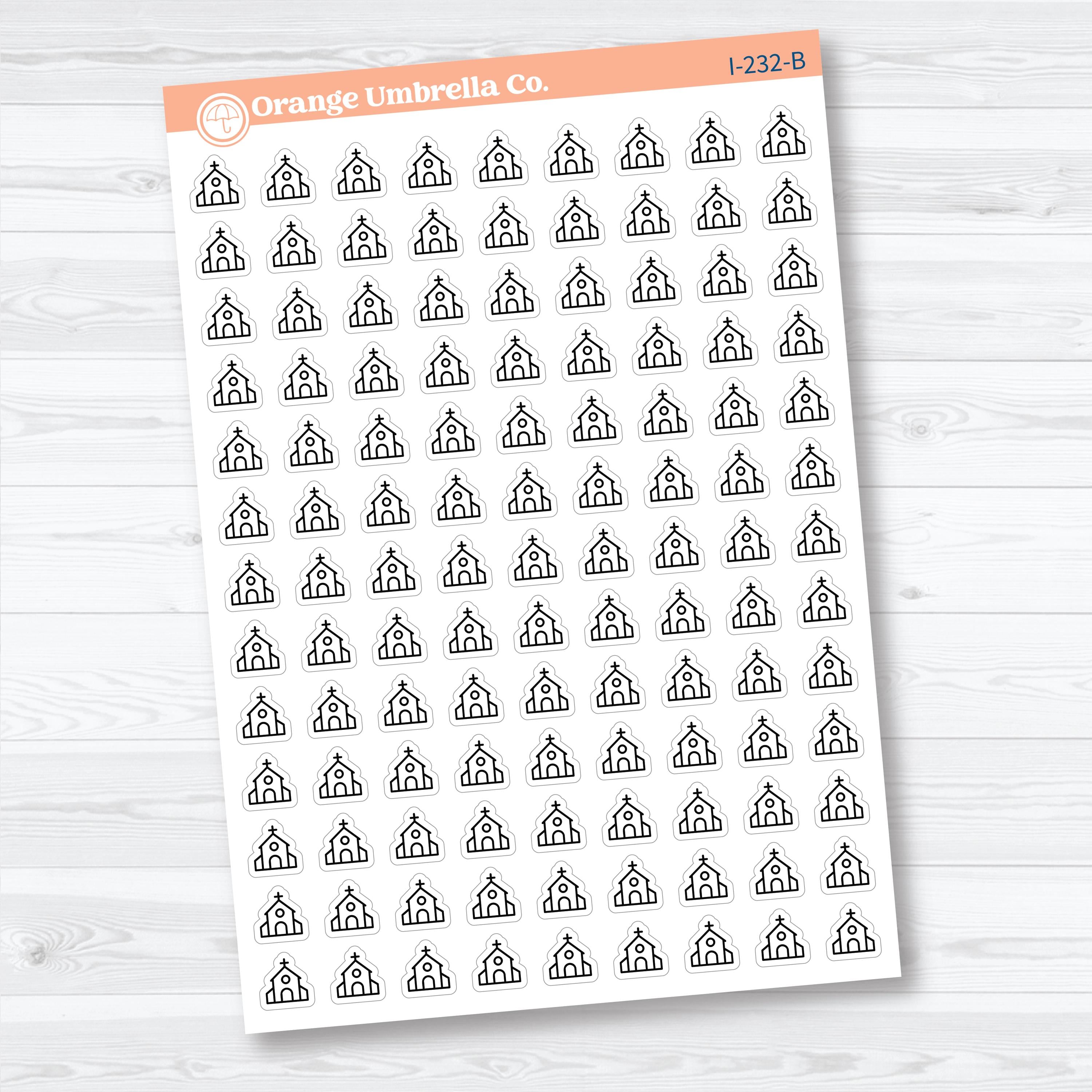 Simple Church Icons | Faith Planner Stickers | I-232