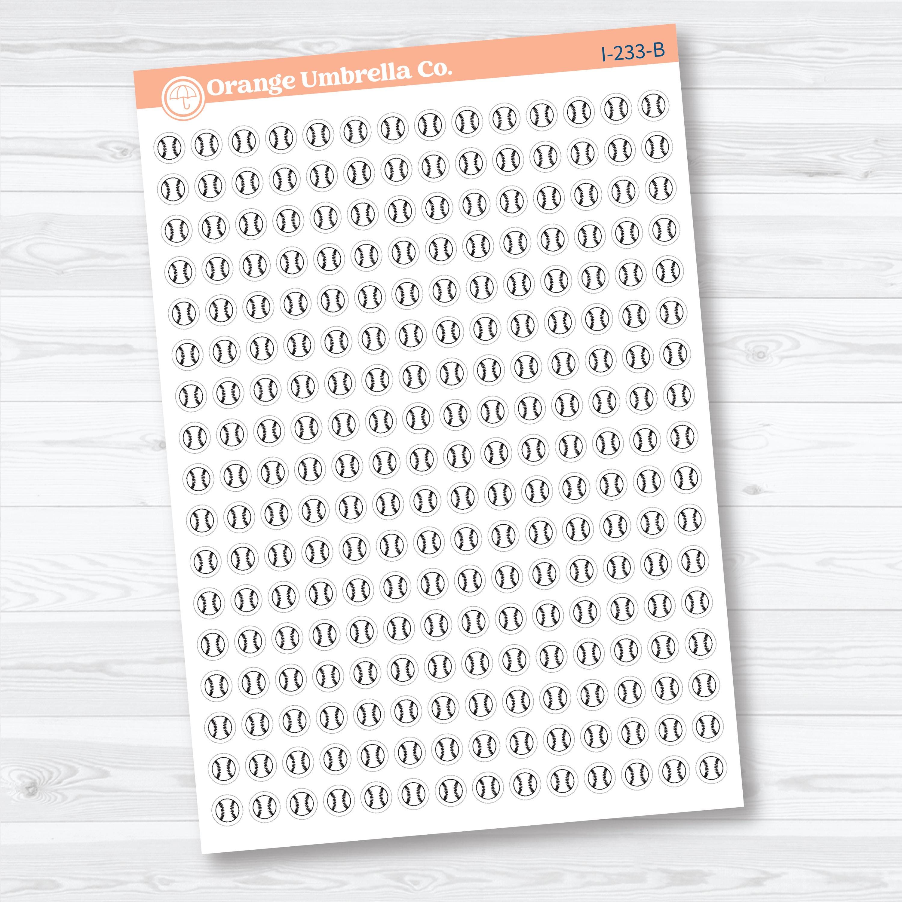 Micro Baseball Icons | Planner Stickers | I-233