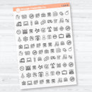 School Event Themed Icons | Clear Matte Planner Stickers | I-234-CM