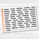 Days of the Week Funky Font Planner Stickers | B-086