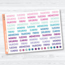 Days of the Week Funky Font Planner Stickers | B-086